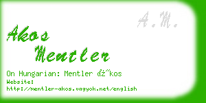 akos mentler business card